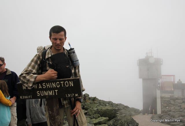 Martin at the Washington Summit Sign in the Mist