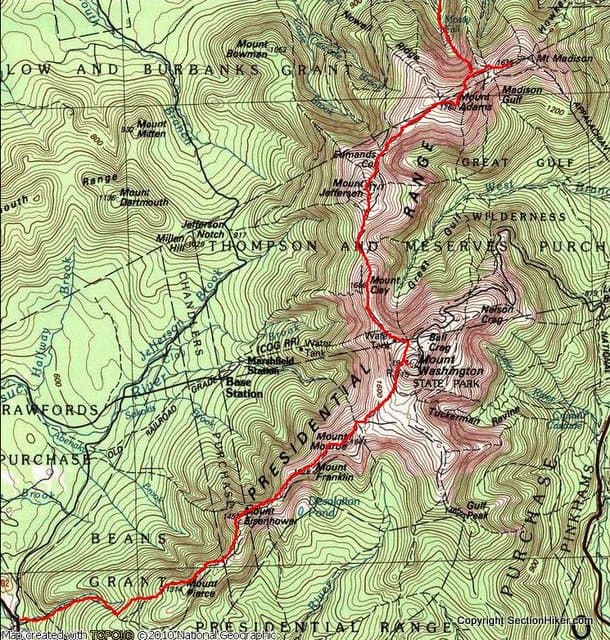 Presidential Traverse Route