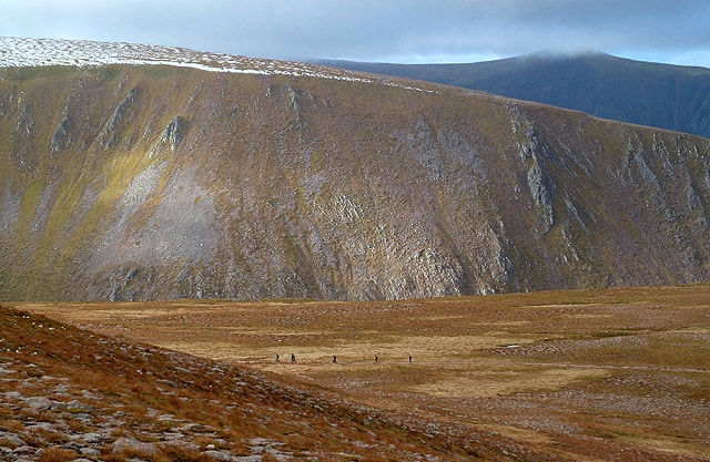 Walkers heading for Ben Macdui - The highest Peak on our Route