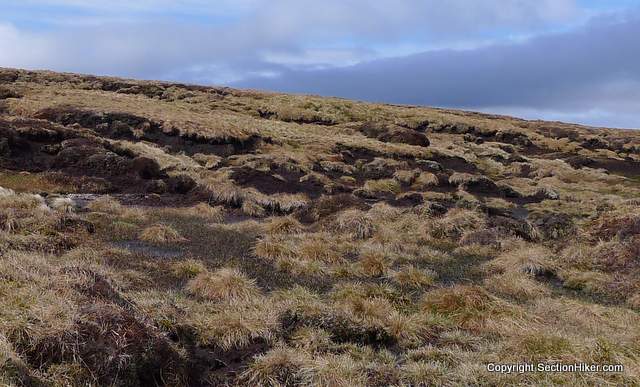 The degree of erosion in a bog is often inconsistent, enabling a successful traverse