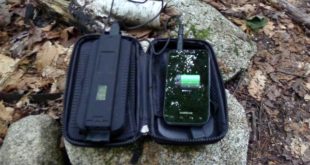 Powermonkey Extreme charging an Android Phone in camp