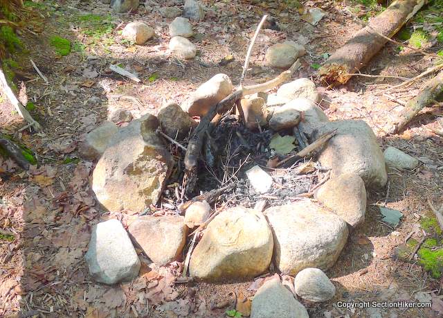 Fire Ring Containing Burnt Wood