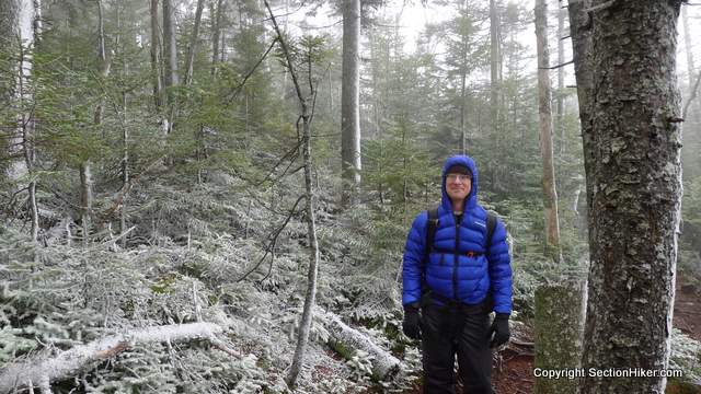 Mike and I encountered frost and freezing rain on the hike out