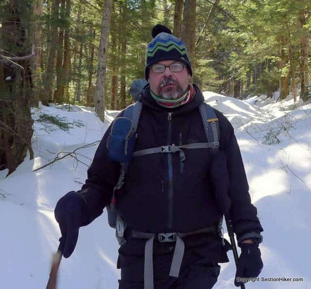 Wearing a Polar Buff Reversible on a really cold winter day when it was 3 degrees at the trailhead. Note frozen moisture in mustache.