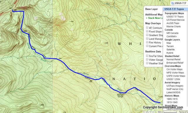 steep slope topographic map