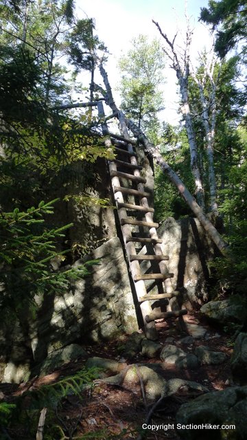 Arriving at the largest, which can be climbed via this ladder.