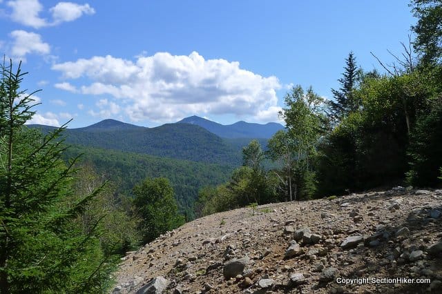 Tripyramids to the right, with what looks to be Scaur Ridge and Flume peak on the left.