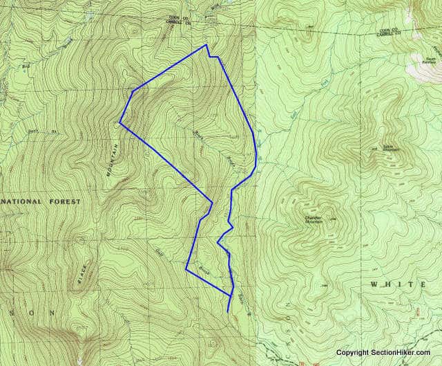 Approximate Black Mountain Bushwhack Route (click for interactive map on Caltopo)
