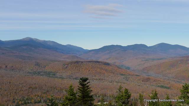 Mt Washington, Pinkham Notch and Carter Notch seen from the north side of Iron Mountain outside of Jackson, NH