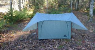 The MSR Flylite is a Trekking Pole Tent with a boxy shape