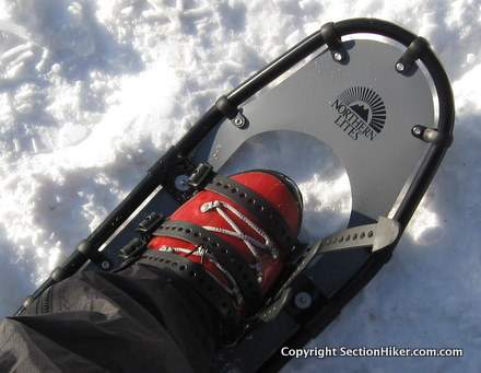 Northern Lites Backcountry Snowshoe uses an aluminum frame and lightweight decking to save weight