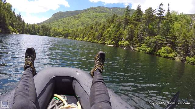 Packrafting on Upper Greeley Pond, Mad River Notch