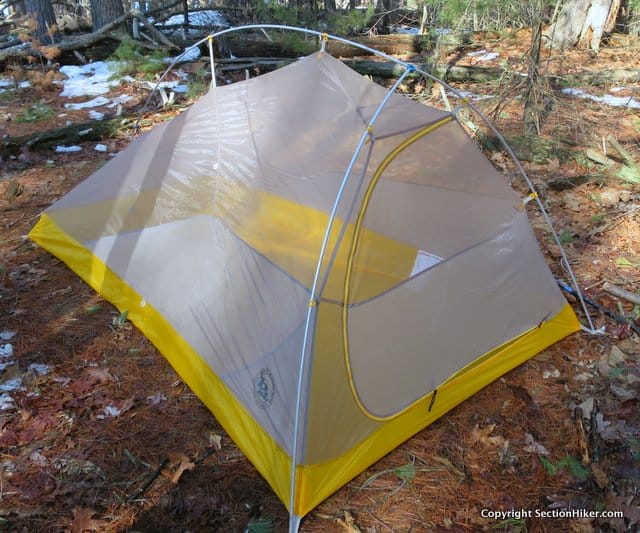 The Fly Creek HV UL 2 inner tent is has more solid panels around the head and torso to protect against cold wind, but more mesh around the feet to vent perspiration and water vapor