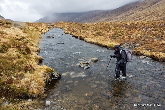 Hike someplace that requires a lot fo stream crossings and you quickly come to appreciate mesh hiking shoes that drains dry quickly.