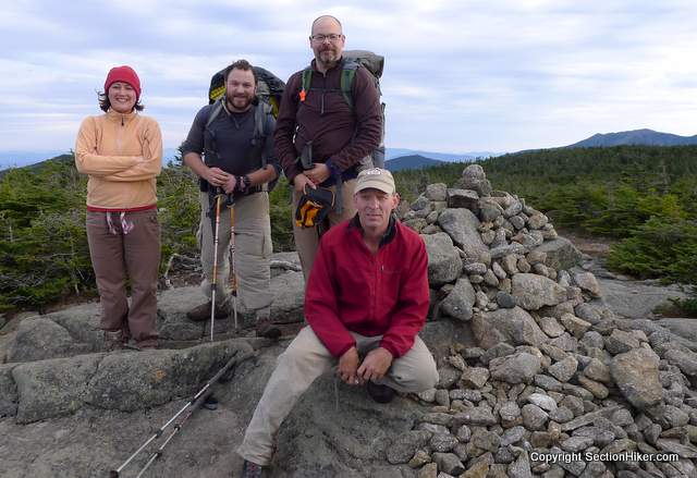 Philip and friends at the South Kinsman summit cairn
