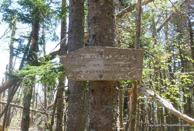 The East Sleeper Trail leave the Kate Sleeper Trail across from this sign
