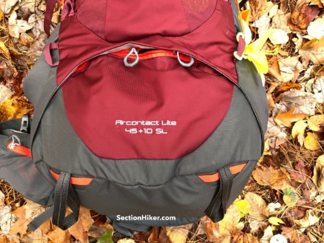 Extra webbing loops on the exterior of the pack (red and orange) make it possible for you to add elastic cord to secure items to the outside of the pack. 