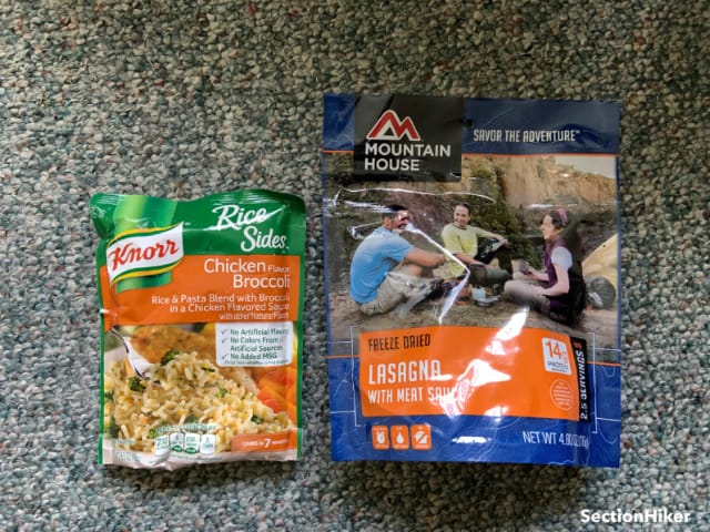Knorr Rice Sides are much less bulky than freeze-dried meals, they're less expensive, and have more calories. 