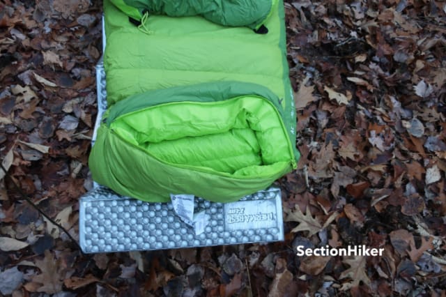 The zippered footbox lets you vent the bag of your feet are too warm.