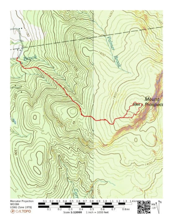 The climb to Mount Prospect follows trail