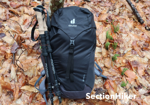 The pack has a trekking pole holder for those times when you need your hands free.