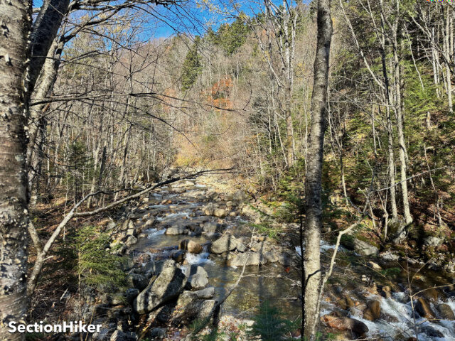 Lincoln Brook runs along the west side of Owls Head Mountain