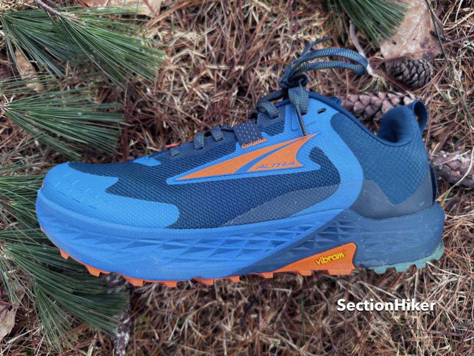 The Timp is a highly cushioned trail runner with a Vibram Megagrip sole.