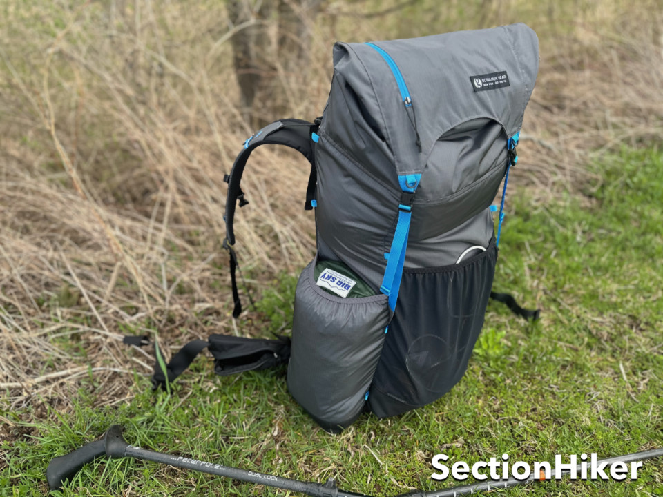 The Mariposa’s 13” tall left pocket is great for carrying a one or two person tent.