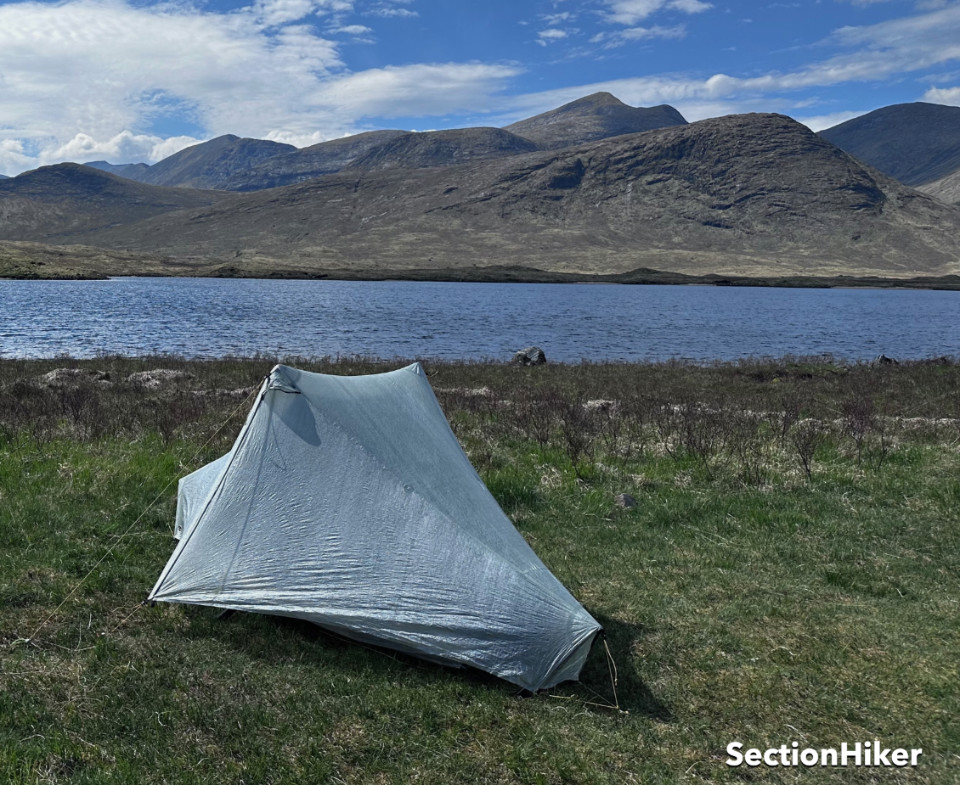 The Tarptent Notch Li has two peaks and requires two trekking poles to set up.