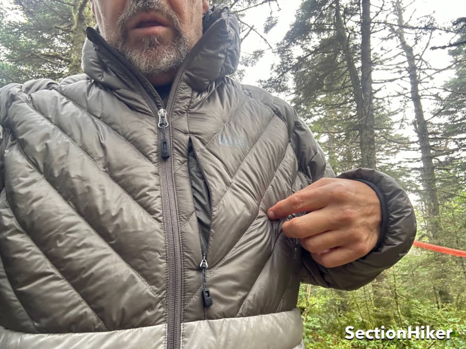 The jacket has an insulated pocket to keep your phone warm.