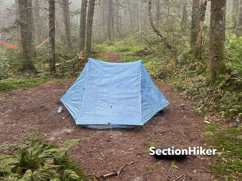 The tent's rectangular shape makes it very easy to set up.