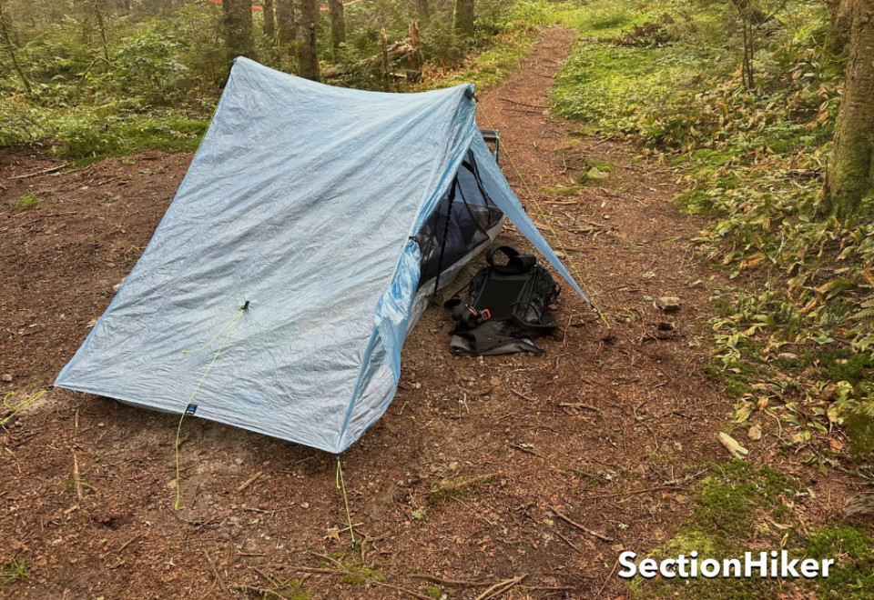 The vestibules are deep enough to store gear under cover