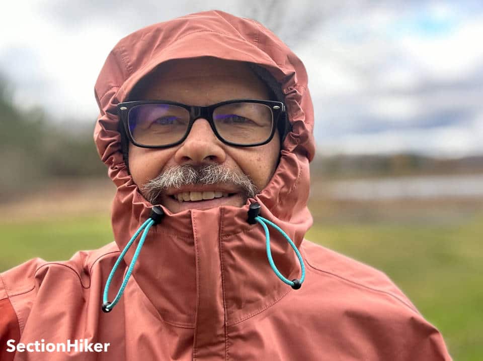 The OR Polartec Hoody works well under an adjustable hood