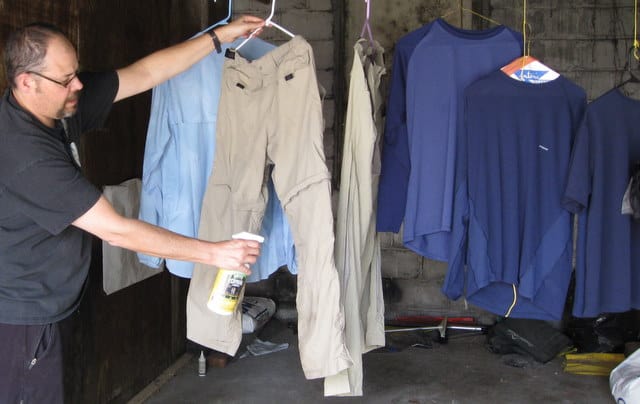 Permethrin is EPA approved for use as an insect repellent when applied to clothing and other textiles. 